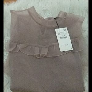 Zara puff sleeve woman knit top